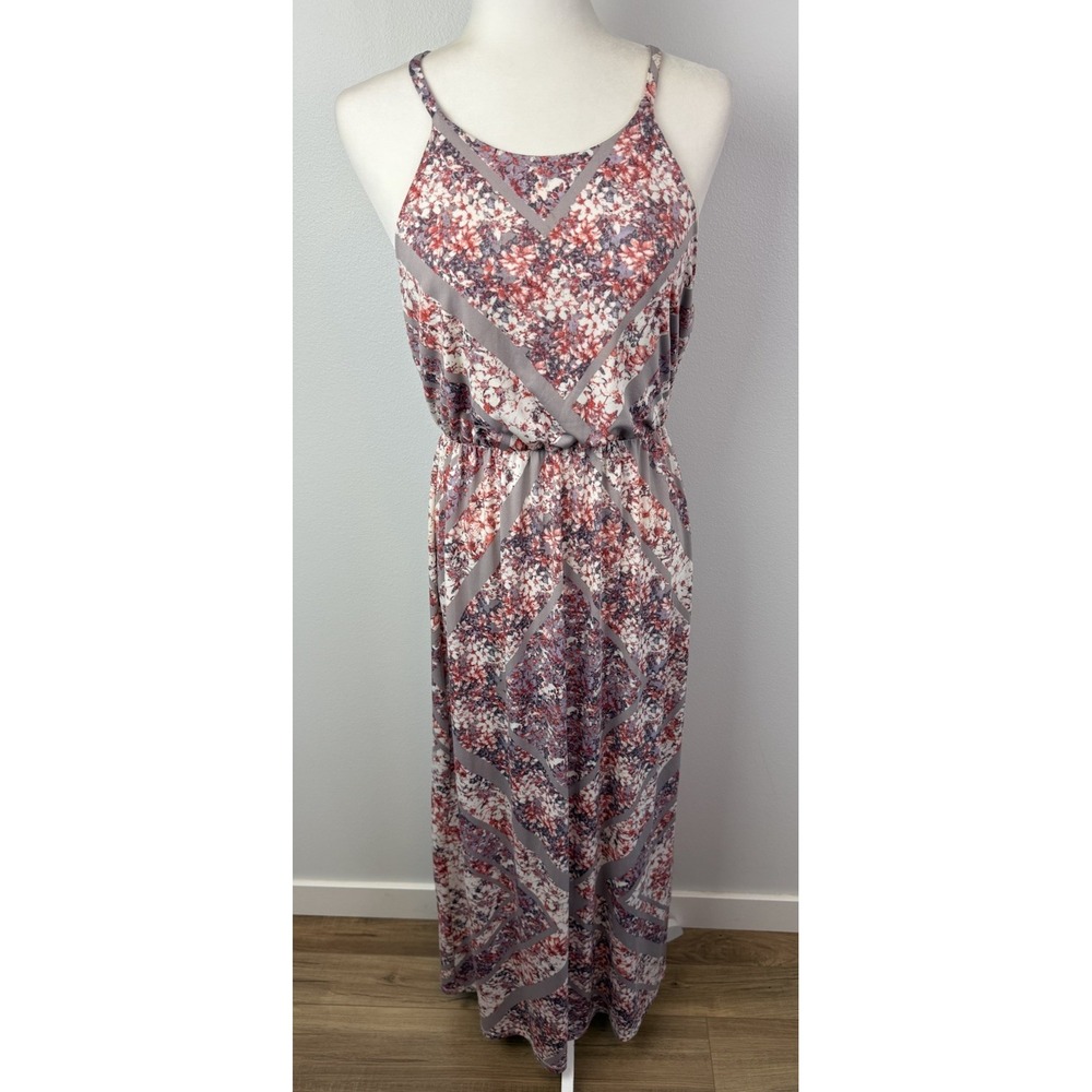 Maurices Womans Maxi Dress Size M Stretchy Pink Floral‎